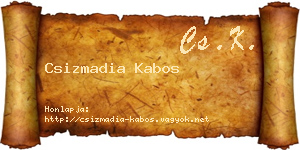 Csizmadia Kabos névjegykártya
